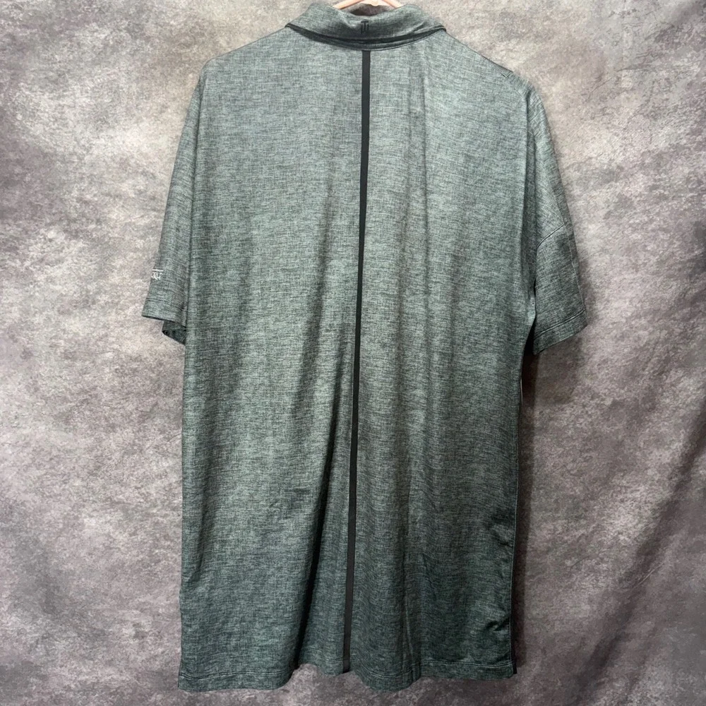 Nike Tiger Woods Velocity Glow Stripe Golf Polo Shirt Mens L Gradient Gray Ombre